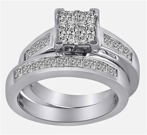 square diamond wedding ring sets